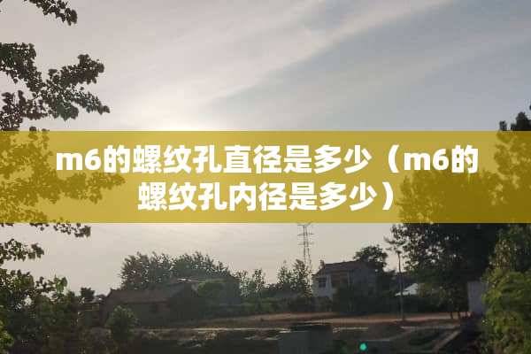 m6的螺纹孔直径是多少（m6的螺纹孔内径是多少）