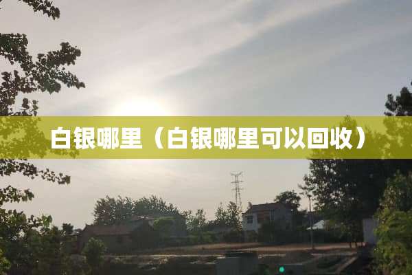 白银哪里（白银哪里可以回收）