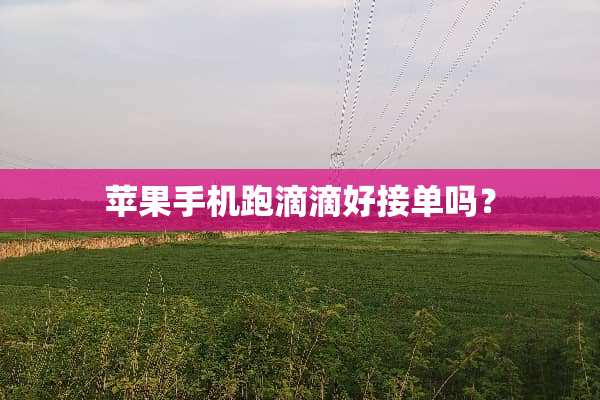 苹果手机跑滴滴好接单吗？