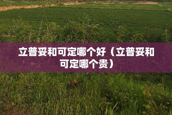 立普妥和可定哪个好（立普妥和可定哪个贵）
