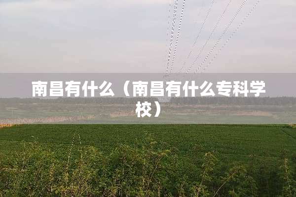 南昌有什么（南昌有什么专科学校）