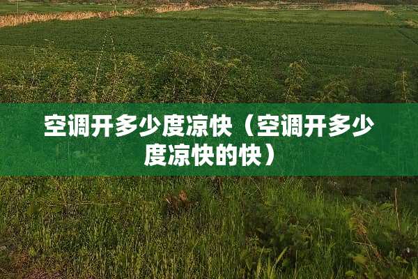 空调开多少度凉快（空调开多少度凉快的快）