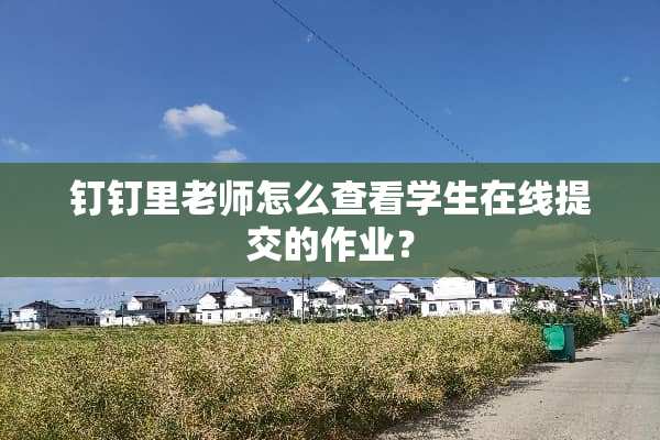 钉钉里老师怎么查看学生在线提交的作业？