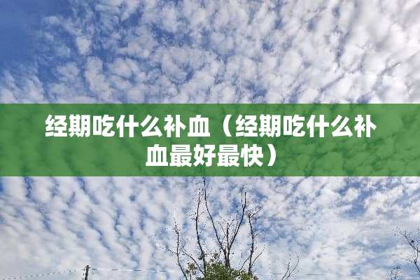 经期吃什么补血（经期吃什么补血最好最快）