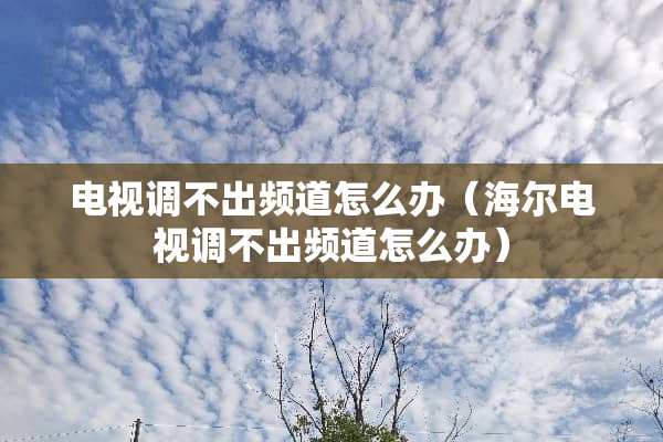 电视调不出频道怎么办（海尔电视调不出频道怎么办）