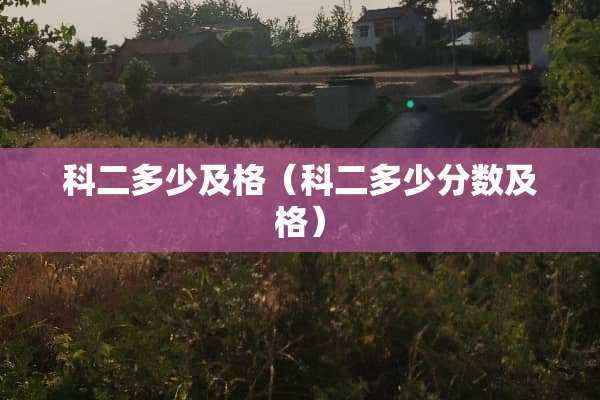 科二多少及格（科二多少分数及格）
