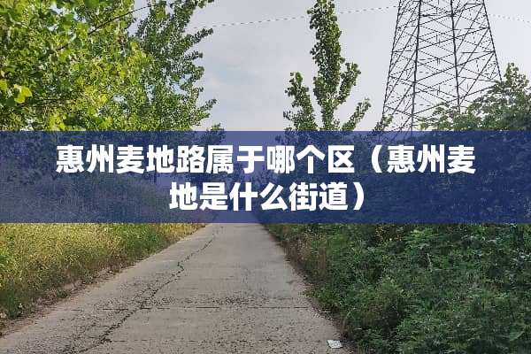惠州麦地路属于哪个区（惠州麦地是什么街道）