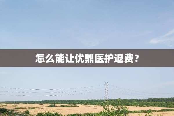 怎么能让优鼎医护退费？