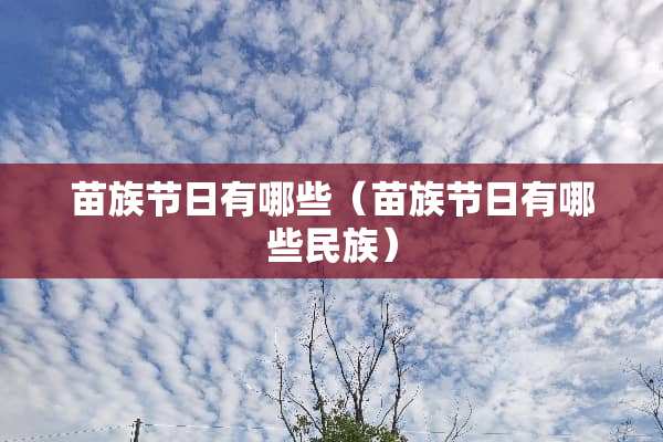 苗族节日有哪些（苗族节日有哪些民族）