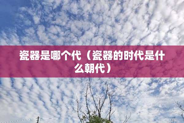 瓷器是哪个代（瓷器的时代是什么朝代）