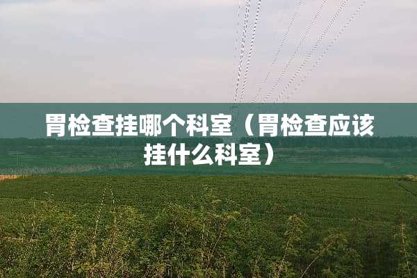 胃检查挂哪个科室（胃检查应该挂什么科室）