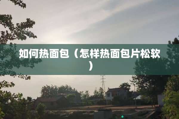 如何热面包（怎样热面包片松软）