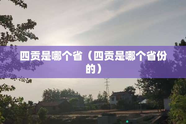 四贡是哪个省（四贡是哪个省份的）