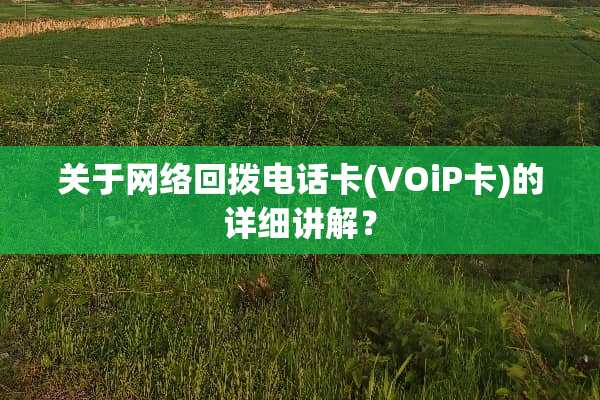 关于网络回拨电话卡(VOiP卡)的详细讲解？