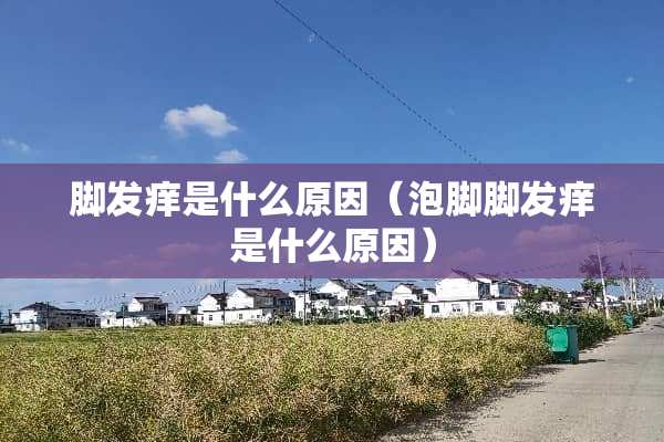 脚发痒是什么原因（泡脚脚发痒是什么原因）