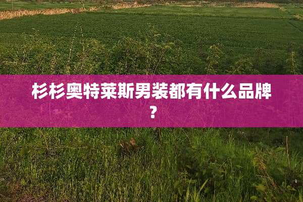 杉杉奥特莱斯男装都有什么品牌？