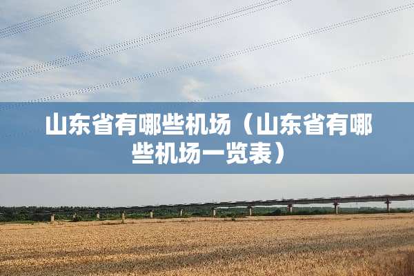 山东省有哪些机场（山东省有哪些机场一览表）