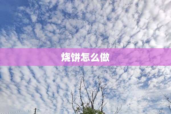 烧饼怎么做