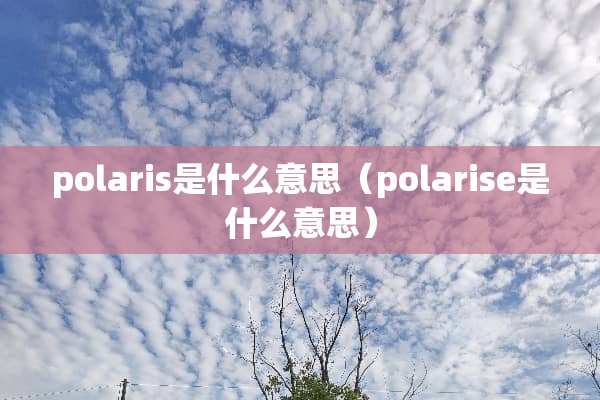 polaris是什么意思（polarise是什么意思）