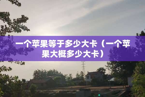 一个苹果等于多少大卡（一个苹果大概多少大卡）