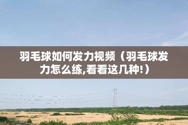 羽毛球如何发力视频（羽毛球发力怎么练,看看这几种!）