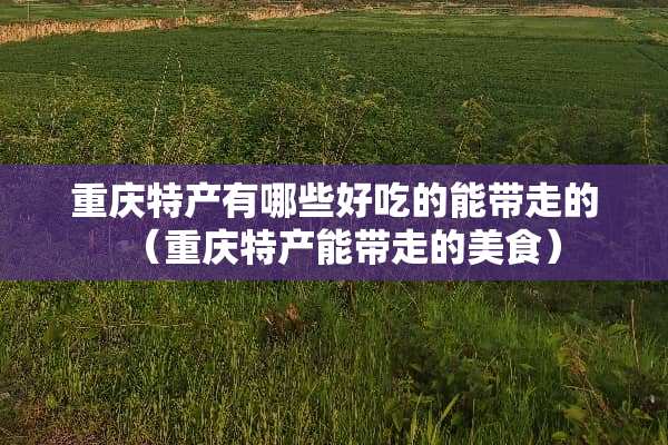 重庆特产有哪些好吃的能带走的（重庆特产能带走的美食）