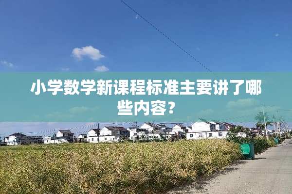 小学数学新课程标准主要讲了哪些内容？