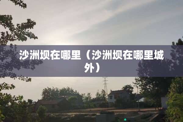 沙洲坝在哪里（沙洲坝在哪里城外）