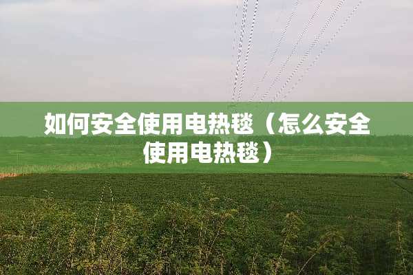 如何安全使用电热毯（怎么安全使用电热毯）
