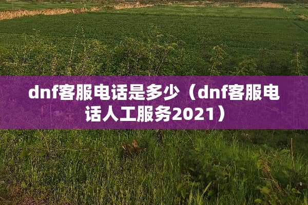 dnf客服电话是多少（dnf客服电话人工服务2021）
