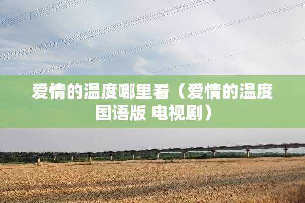 爱情的温度哪里看（爱情的温度国语版 电视剧）