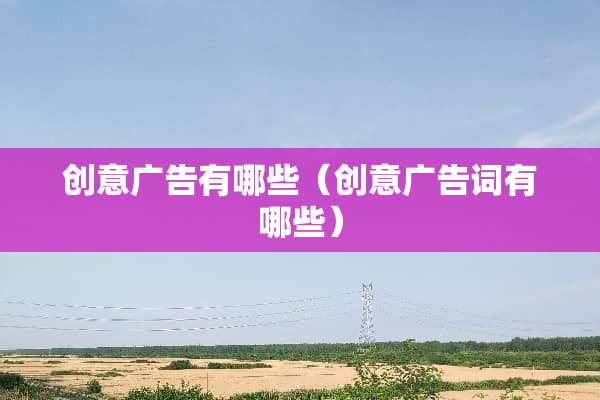 创意广告有哪些（创意广告词有哪些）
