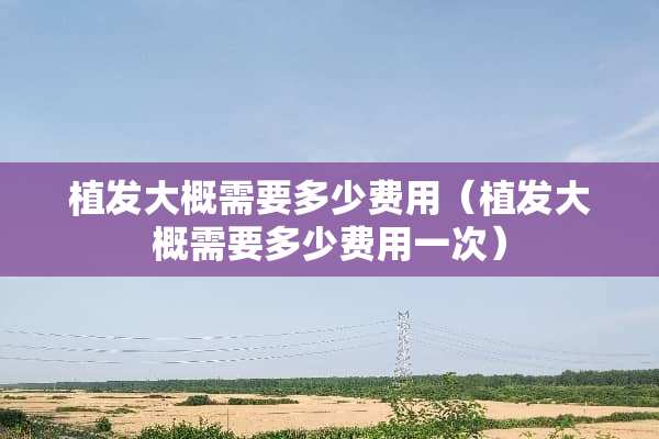 植发大概需要多少费用（植发大概需要多少费用一次）