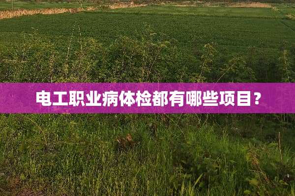 电工职业病体检都有哪些项目？