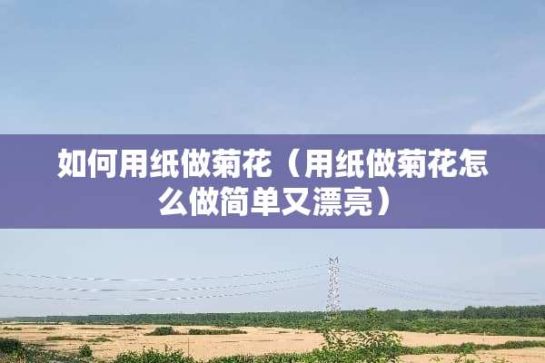 如何用纸做菊花（用纸做菊花怎么做简单又漂亮）