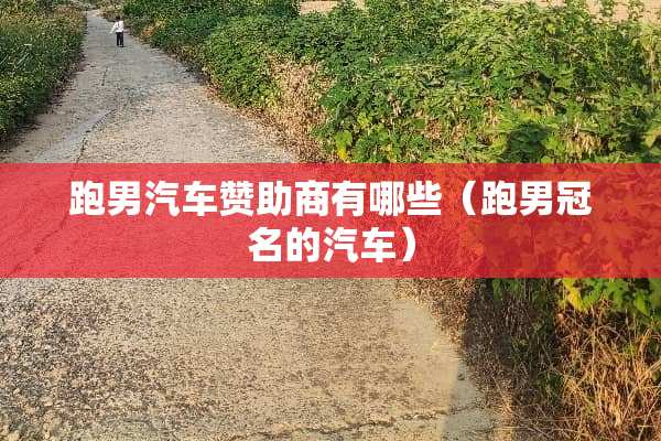 跑男汽车赞助商有哪些（跑男冠名的汽车）