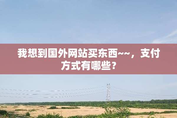 我想到国外网站买东西~~，支付方式有哪些？