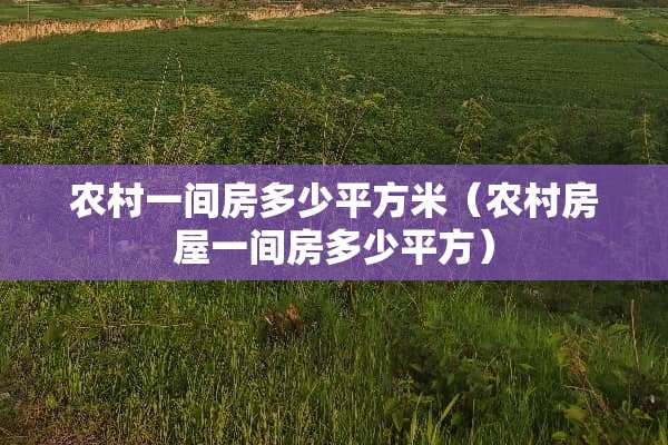 农村一间房多少平方米（农村房屋一间房多少平方）