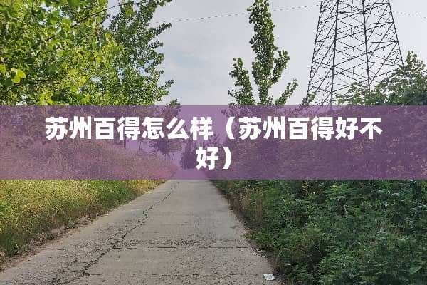 苏州百得怎么样（苏州百得好不好）