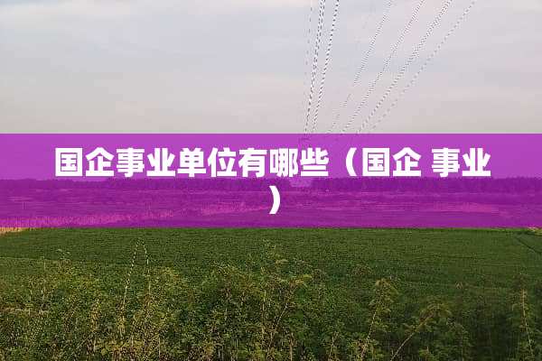 国企事业单位有哪些（国企 事业）