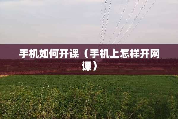 手机如何开课（手机上怎样开网课）