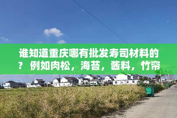 谁知道重庆哪有批发寿司材料的？ 例如肉松，海苔，酱料，竹帘？