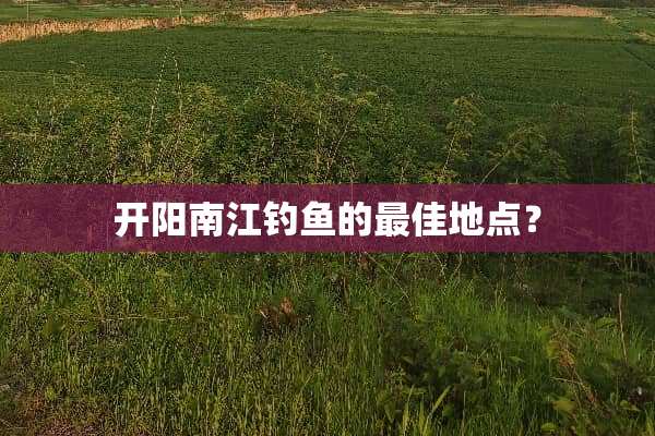 开阳南江钓鱼的最佳地点？
