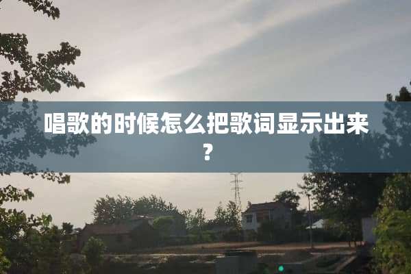 唱歌的时候怎么把歌词显示出来？