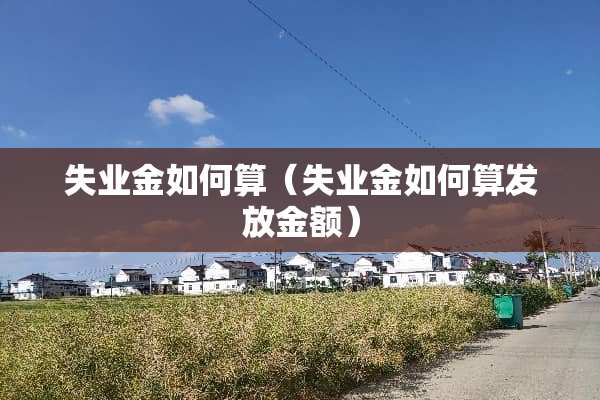 失业金如何算（失业金如何算发放金额）