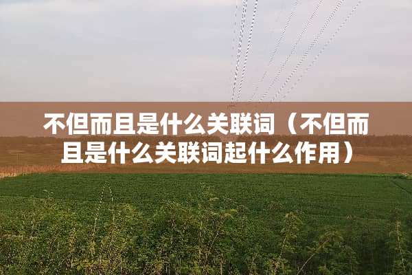 不但而且是什么关联词（不但而且是什么关联词起什么作用）