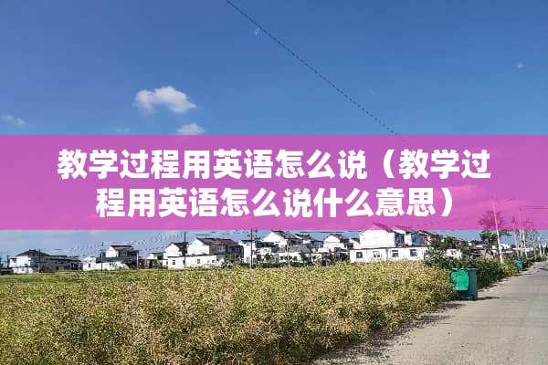 教学过程用英语怎么说（教学过程用英语怎么说什么意思）
