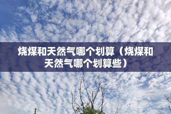 烧煤和天然气哪个划算（烧煤和天然气哪个划算些）