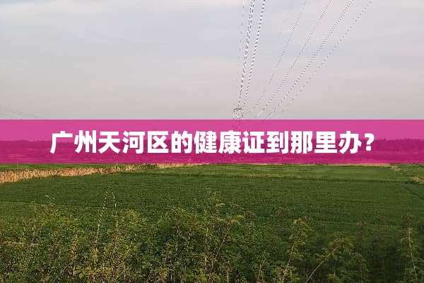 广州天河区的健康证到那里办？