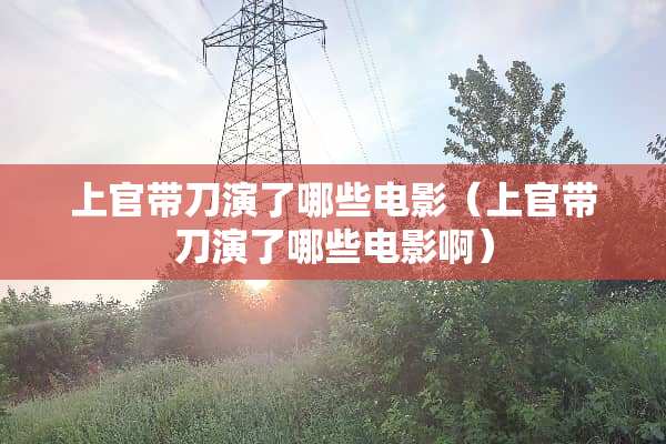 上官带刀演了哪些电影（上官带刀演了哪些电影啊）